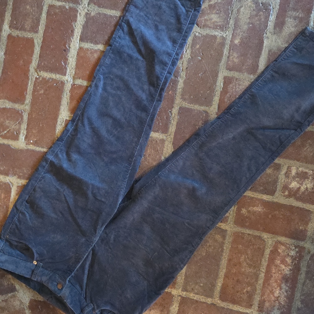 LLBean Favorite Fit 5 Pocket Corduroy Pants Womens 12 Gunmetal Gray